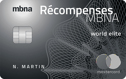 Carte de crédit Mastercardᴹᴰ World Eliteᴹᴰ Récompenses MBNA